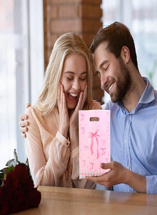 CANIPHA 50Pcs Pink Bow Gift Bag Supplies Favors, Candy Bags, Bow goodie Dags, Pink Bow Party Favors Light Color Goodie Bags for Birthday Party Suitable for Themed Events - Image 3